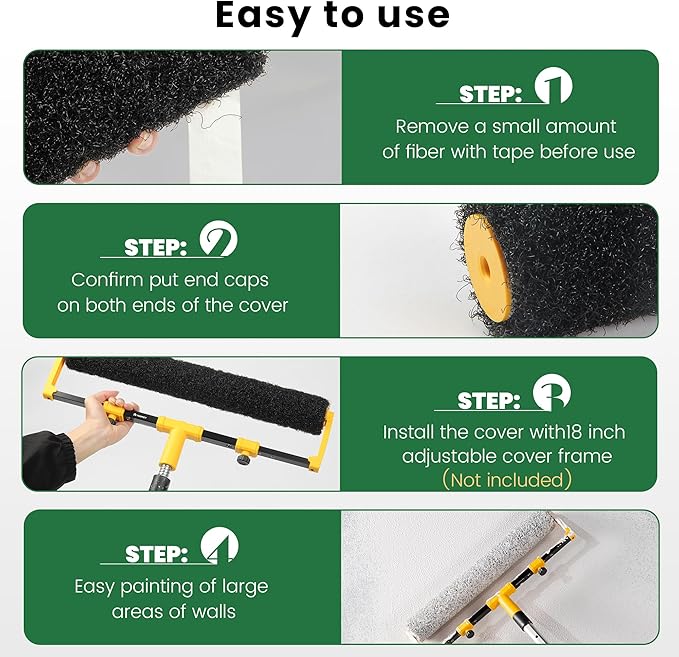 VOOMEY 18 Inch Drywall Compound Roller,Drywall Mud Roller,Ideal for Large Painting Projects Such as Large Walls and Ceilings