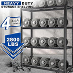 BILT HARD 4-Tier Metal Garage Storage Shelves, 46" W x 24" D x 72" H Industrial Heavy Duty Garage Shelving with Adjustable Shelf, Steel Utility Shelves for Warehouse, Workshop, Basement