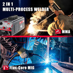 AWT MIG Welder 140Amp, Flux Core MIG Welder/Stick 2 in 1 Welding Machine, Welder Machine 110V With Synergy IGBT Inverter, Portable Gasless Welder Equipment