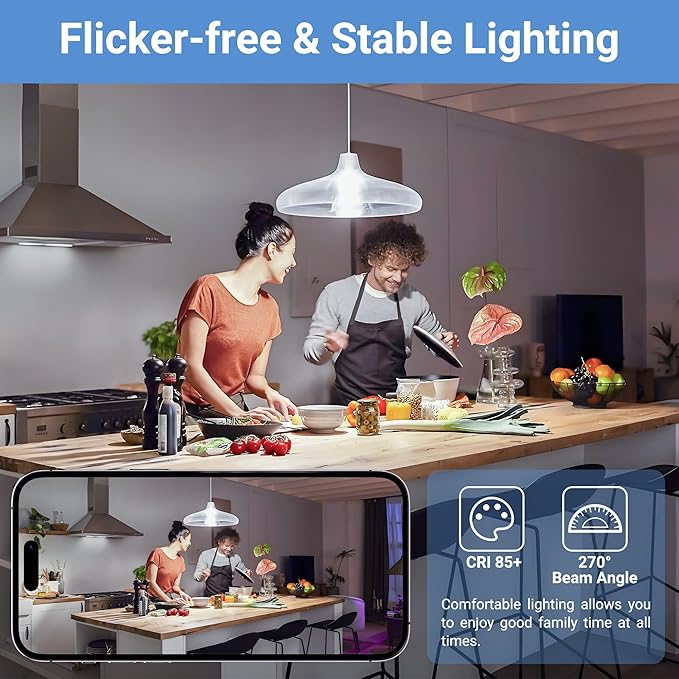 VOLIVO 50 Pack A19 LED Light Bulbs, 5000K Daylight, 60W Equivalent, Efficient 9W, 800 Lumens, Energy Saving LED Bulb, E26 Base, Non-Dimmable, UL Listed and FCC Certified, for Bedroom Living Room Home