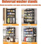 Over Washer and Dryer Storage Shelves,5 Tiers Laundry Room Standing Shelf,Adjustable Metal Shelving Unit,Space Saving Shelf, 63" H x 31.5" W x 15.7" D, Black