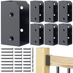 201 Stainless Steel 2" x 4" (Actually 1 ½" x 3 ½") Deck Railing Connector, for Deck Railing, Handrail, Barn and Beam end Connection Installation (8pc-Black)