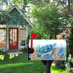 Sea Turtle Magnetic Mailbox Covers Oversized Summer Beach Mailbox Cover Large Size 21 x 25.5 Inch Ocean Coral Nautical Post Letter Box Wraps Decor for Garden Outdoor