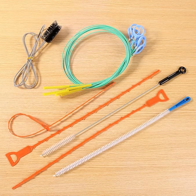 16 PackPipe Cleaner Brush Set Flexible Sink Drain Unclogging Tool Multi Functional Bathroom Kitchen Clog Remover Hair Removal Tool for Bathrooms Kitchens and Shower Rooms