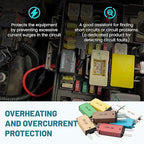 NuIth Manual Reset 5-30A Mini Fuse Circuit Breakers, E73 Low Profile ATM Circuit Breaker Blade Fuse DC 28V Resettable Standard Blade Fuses for Car Truck RV Marine (7PCS 5A-30A)