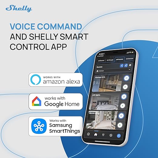 Shelly 1PM Mini Gen4 | Wi-Fi, Zigbee, Matter Smart Relay Switch with Power Metering, 1-Channel 8A | Home Automation | Alexa, SmartThings, Google Home, Apple HomeKit Compatible | iOS Android App