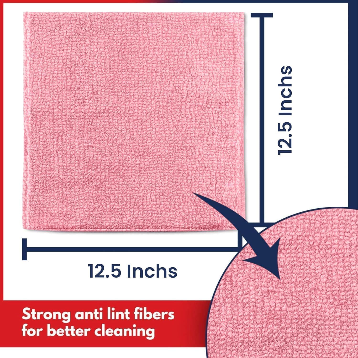 USANOOKS Microfiber Cleaning Cloth - 24Pcs (12.5x12.5 inch) High Performance - 1200 Washes, Ultra Absorbent Towels for Cars Weave Grime & Liquid for Streak-Free Mirror Shine