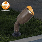 VISTA 4 Pack Cast Aluminum Landscape Spotlights, Low Voltage Landscape Lighting, 100FT 14/2 Landscape Wire, Spot Lights Outdoor with 4.5W MR16 LED Bulb for Yard, Garden, Lawn, Tree (Bronze)