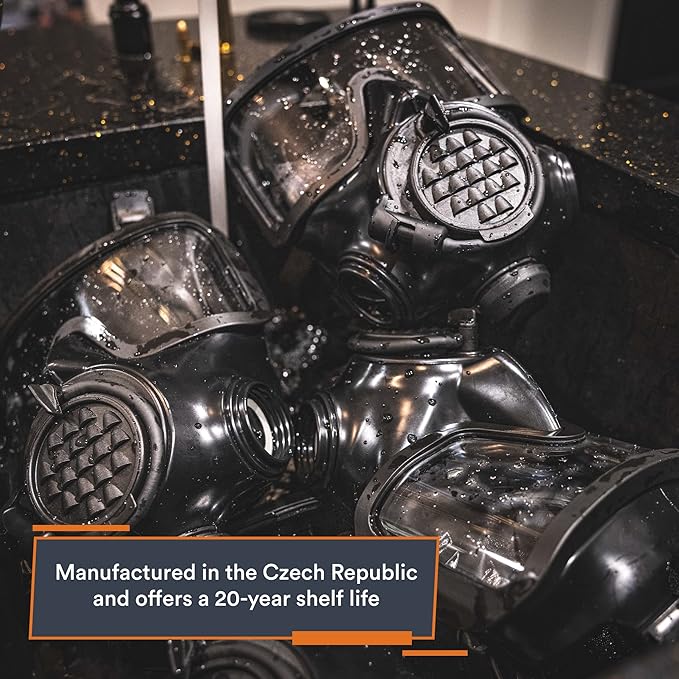 MIRA SAFETY CM-8M Full-Face CBRN Gas Mask W/Canteen - Reusable Survival Nuclear Chemical Respirator for Prepper Gear and Supplies - Best Particulate Protection for Disaster, Tactical, & General Use