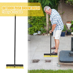 Zhehao 10 Pack 18 Inches Push Broom Outdoor, Multi Surface Garden Brush Broom with Adjustable 63" Long Handle for Deck, Driveway, Patio, Warehouse, Garage, Yard, Concrete Floor Cleaning