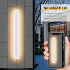 Aipsun 2 Pack Outdoor Wall Lights, LED Exterior Light Fixtures Wall Mount, Modern Porch Lights Wall Sconce, Long LED Linear Outside Lighting for Garage, Front Door 3000K