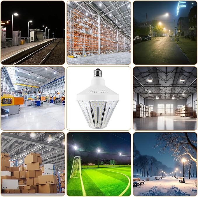 1200W Equivalent Led Corn light bulbs,18000 Lumen LED Corn Bulb 120W 5000K Daylight White Lamp,E26/E39 Medium Mogul Base,2-Pack Large Area Lights For Outdoor Indoor Garage Warehouse Factory Workshop