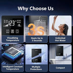 Electric Tankless Water Heater SIVUATEK 14kW, 240V - On-Demand Hot Water for Whole House - ETL Certified, Self Modulating - Compact Design for Easy Installation - for 2 Point of Use Hot Water