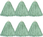 Matthew Cleaning Screw-on Heavy Duty Cotton Wet Mop Replacement Heads(Green, Medium,6 Pack) with 2 Pack Microfiber Cloth for Residential & Commercial Floor Cleaning Use- Fit Standard American Screw