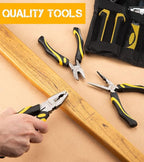 DOWELL Pliers Set - 6-Piece Kit with Groove Joint, Adjustable Wrench, Combination, Locking & Long Nose Diagonal Cutting Pliers