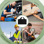 Small Tool Bag,Close Top Wide Mouth Tool Organizer Bag,Large Capacity Tool Bags for Men,Canvas Tool Storage Bag for Storage Handbag for Screwdrivers,Wrench,Pliers Hand Tools (black, 16 Inch)