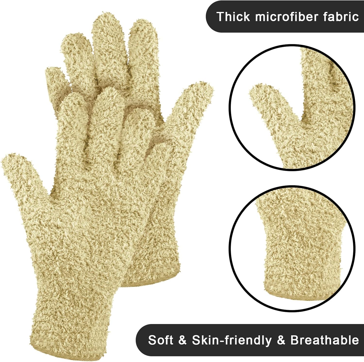 Patelai 3 Pairs Microfiber Plant Dusting Gloves Leaf Cleaning Gloves for Indoor Plants, Blinds, Furniture, House(Small,Pink, Nude, Light Purple)