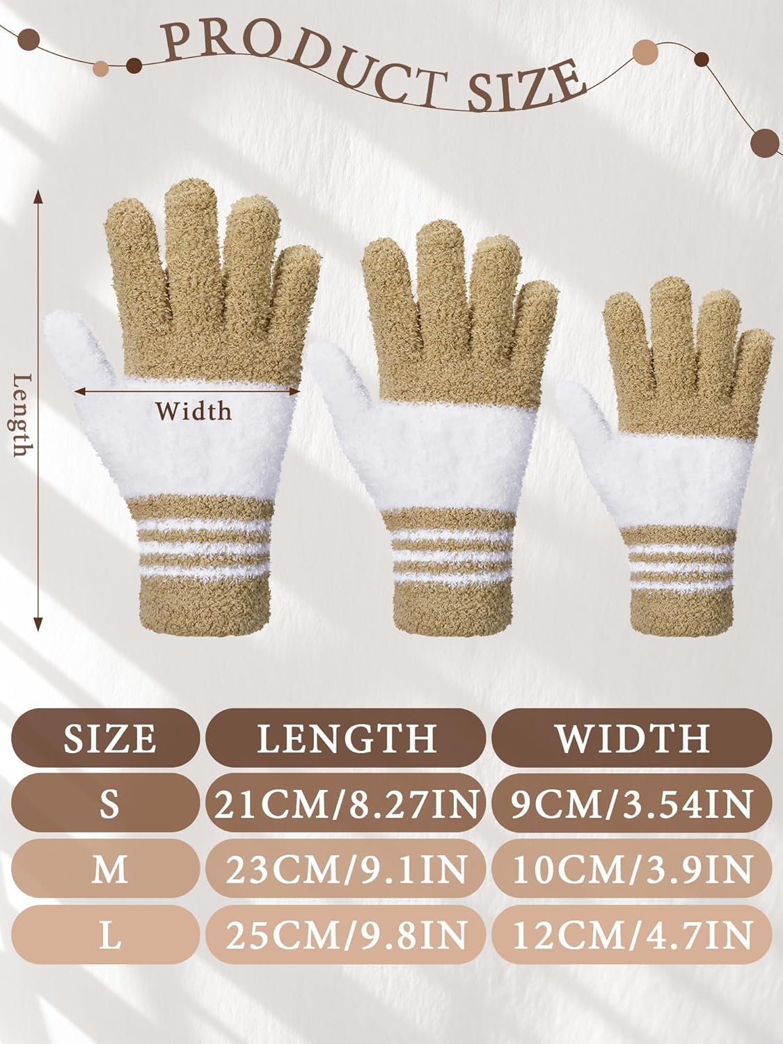 Patelai 3 Pairs Microfiber Plant Dusting Gloves Leaf Cleaning Gloves for Indoor Plants, Blinds, Furniture, House(Medium,Dark Blue, Gray, Khaki, White)