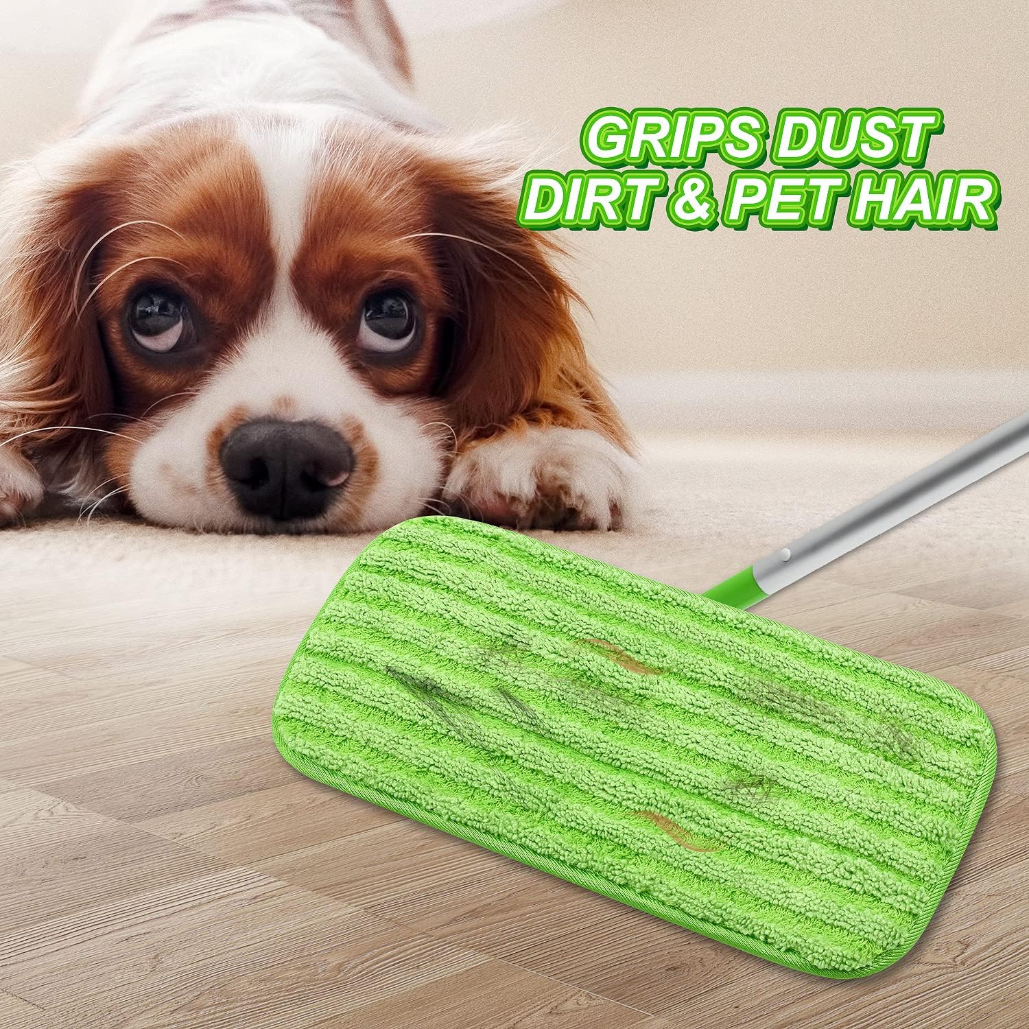 Reusable Mop Pads for Swiffer Sweeper Mops Microfiber Mop Floor Pad Refills Compatible with Sweeper Washable Mop Head Pads Replacements for Multi Surface Dry & Wet Floor Cleaning, 4 Pack