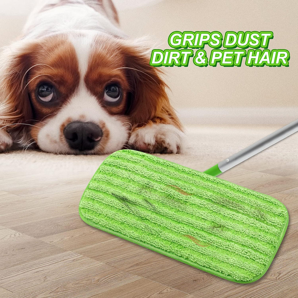 Reusable Mop Pads for Swiffer Sweeper Mops Microfiber Mop Floor Pad Refills Compatible with Sweeper Washable Mop Head Pads Replacements for Multi Surface Dry & Wet Floor Cleaning, 2 Pack