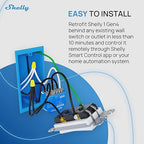 Shelly 1 Gen4 | Wi-Fi, Zigbee & Matter Smart Relay Switch with Dry Contacts, 1-Channel 16A | Home Automation | Alexa, SmartThings, Google Home, Apple HomeKit Compatible | Garage Door Opener