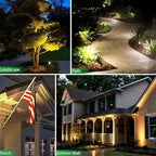 wowlite Matte Black Aluminum Outdoor Spot Lights with 4 Light Bulbs, 5W 2700K Warmlight 12V Low Voltage Landscape Lighting Fixture, IP65 Waterproof LED Uplights for Garden Courtyard Pathway, 4 Pack