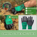 8 Piece Garden Tools, Green Anti-Slip Heavy Duty Gardening Hand Tools. Suitable for Gardeners, Potted Indoor use of Small Garden Tools to Organize with a Handbag