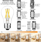 LiteHistory E26 Edison Bulb 6W=60 watt Light Bulb Dimmable Daylight 5000K Edison Light Bulb 60 Watt AC120V A15 led Bulb for Ceiling Fan,Vanity,Refrigerator,Wall scones 600lm E26 Light Bulb 6Pack