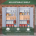 Greenvelly Metal Storage Cabinet with Locking Doors, 72" Dark Grey Lockable Storage Cabinet with Adjustable Shelves, Steel Tool Cabinets for Home Office, Garage (36" x 18")