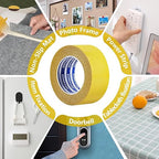 Heavy Duty Double Sided Mounting Tape, 1.8inx66FT, Clear Mesh Grip, Extra Strong Adhesive for Carpets, Wall Mounting, Picture Hanging and DIY Projects,Hand Tearable,Weatherproof