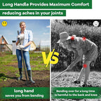 Garden Hoe, 72 Inch Soil Tiller Cultivator Stirrup Hoe, Heavy Duty 2-in-1 Garden Tool with Adjustable Long Handle, Action Scuffle Loop Hoe with Rake for Flower Beds, Garden Loosening Weeding Digging