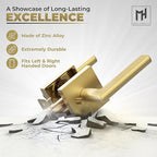 Mega Handles Prime Privacy Lever Door Handle for Hallway, Closet and Bathroom, Keyless Design Door Levers, Fits All Standard Door Sizes, Covered Screws Included - Satin Brass (1 Pack), 4.29"