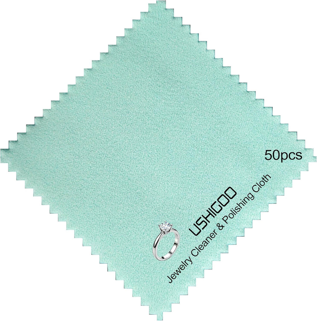 50pcs Jewelry Cleaning Cloth Polishing Cloth for Sterling Silver Gold Platinum Small Polish Cloth (3" x 3")