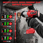Cordless Impact Wrench 3/4 inch Compatible with Milwaukee Battery, Cerycose1850ft-lbs (2500N.m) Brushless Electric Impact Gun, High Torque Impact Driver, Bare Tool Only，Heavy-Duty Automotive