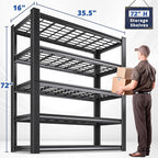 REIBII 3010LBS Storage Shelves 72" H Garage Shelving Heavy Duty Metal Shelving 5 Tier Adjustable Metal Shelves for Storage for Kitchen Pantry Warehouse Basement 72" H x 35.5" W x 16" D, 4 Pack