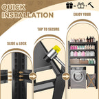 Over Washer Storage,5Tier Expandable Washer and Dryer Rack, Laundry Room Storage Over Toilet Washing Machine and Dryer Storage Rack Bathroom Organization, Hold 500 lb, Black