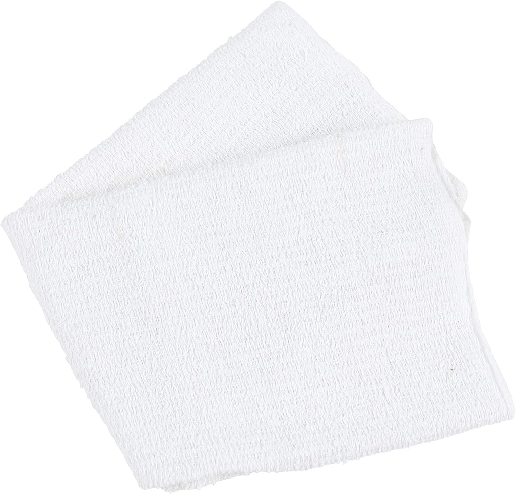 Arkwright Qwick Wick Bar Mop Towels - (Pack of 12) 100% Cotton Quick Dry Dishcloths, Super Absorbent Multipurpose Cleaning Rags for Restaurants, Kitchen, Bathroom, Hotel, 16 x 19 in, Solid White