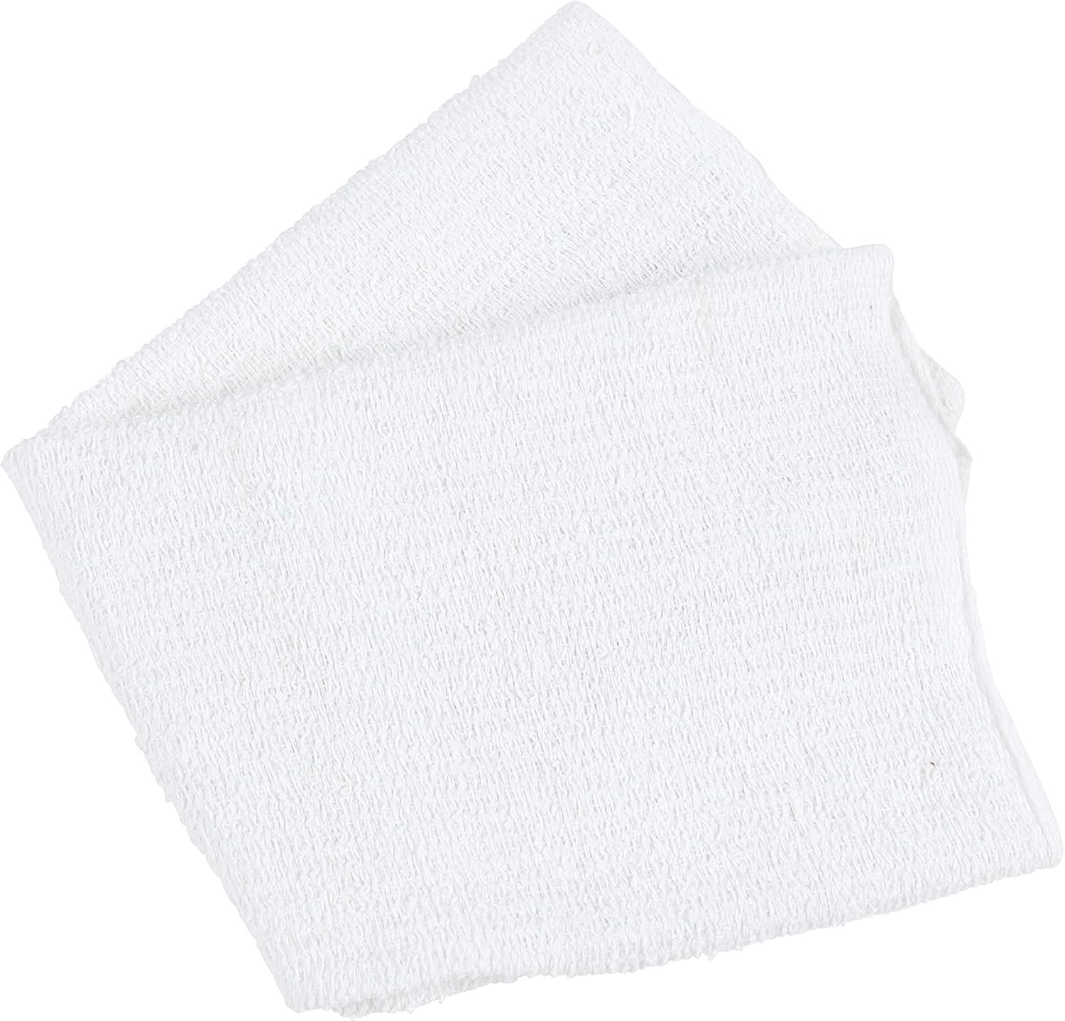 Arkwright Qwick Wick Bar Mop Towels - (Pack of 12) 100% Cotton Quick Dry Dishcloths, Super Absorbent Multipurpose Cleaning Rags for Restaurants, Kitchen, Bathroom, Hotel, 16 x 19 in, Solid White