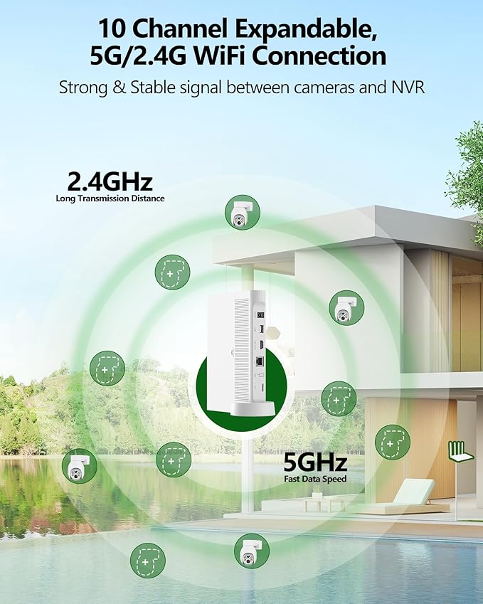 Solar Security Cameras Wireless Outdoor, 2K 360° View Solar Powered WiFi 4MP Security Camera for Home Security with Color Night Vision, PIR Detection, 2-Way Audio, Motion Alert, Easier to use