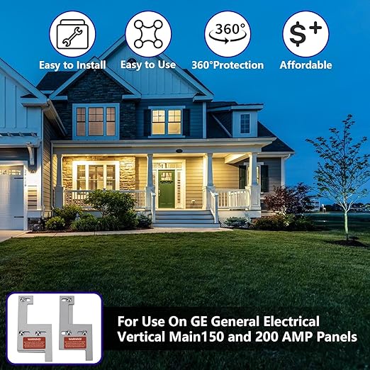 Generator Interlock Kit Compatible with GE General Electeric Vertical Main 150 and 200 AMP Panels, 2 1/4 Inch Spacing Between Main and Branch Breaker, Professional Interlock Kit(GE-200HDA)