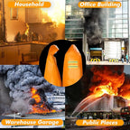DIBBATU Fireproof Cloak, Fire Escape Cloak, Extra Big Fireproof Fiber Cape, Emergency Used as A Fire Blanket, Head Protection Fire Escape Suit for Household, Office Home (Orange, 63 * 56in)