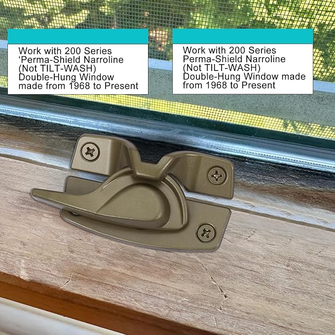 Metal Window Lock Replacement for Andersen Window Parts, Work with 200 Series Narroline Or 400 Series Tilt-Wash Double-Hung Window, Stone Sash Lock and Keeper