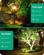 EDISHINE Low Voltage Landscape Lights Kit, 3W 120LM LED Pathway Lights & 3.2W 240LM Spotlights, Seed Glass, 12V Outdoor Landscape Lighting with Connectors, Aluminum Landscape Light for Garden Yard