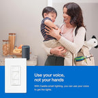 Lutron Caseta 3 Way Smart Dimmer Light Switch Kit, Includes Pico Remote, Bracket, and LED Dimmer Switch, No Neutral Required, P-PKG1WB-WH