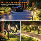 4 Pack Solar Pathway Lights Outdoor, Upgraded Bright Solar Powered Garden Light Outside, Waterproof Outdoor Lighting for Landscape Lawn Patio Yard Path Driveway Walkway Decor, Warm White