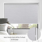 ALLBRIGHT 100% Blackout Roller Blinds Woven Shades with Striped Jacquard, Cordless Window Shades, UV Protection Fabric, Easy-Install for Indoor Home & Office, Grey, 35" W x 72" H