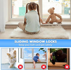 5 Pack Window Locks, Diecast Durable Design, Compatible with Horizontal and Vertical Window, Fit 1/16 inch(0.16cm) up to Wide Rail Easy Installation, Enhanced Safety (Silver)