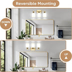 Ascher Bathroom Light Fixtures, 3-Light Vanity Light Over Mirror, Gold Wall Sconces with Milky White Frosted Glass Shades, Wall Lamp for Living Room Bedroom, E26 Base(Bulbs Not Included)