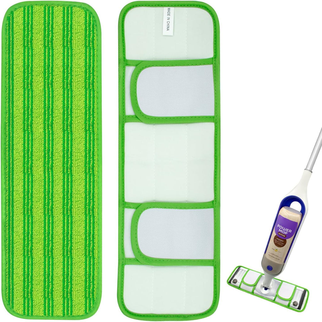 Upgraded Reusable Mop Pads Compatible with Swiffer PowerMop, Mop Refill Pads Replacement for Swiffer Power Mop Spray Mopping Pads for Multi-Surface Floor Cleaning, Quality Cationic Material & Washable