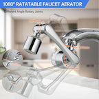 YYKBZ Water Filter For Sink Faucet Extender,1080° Swivel Aerator,2 Modes Spray Sink Water Filter,Brass Faucet Mount Purifier System For Kitchen/Bathroom/Toddlers,Multiple Adapters With 9pcs Filters